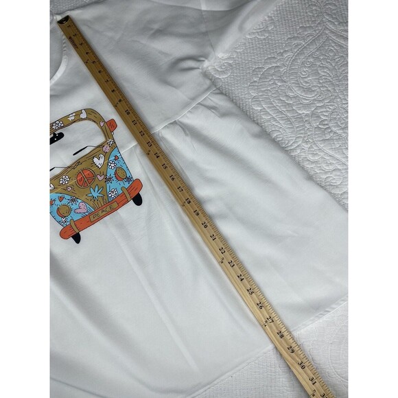 Peace Van Womens White Boho Unbranded Casual Tunic Top Size X-Large White - Picture 7 of 9